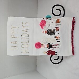 Anthropologie Happy Holiday Shopping Stroll with Puppies Pom Pom Kitchen Towel